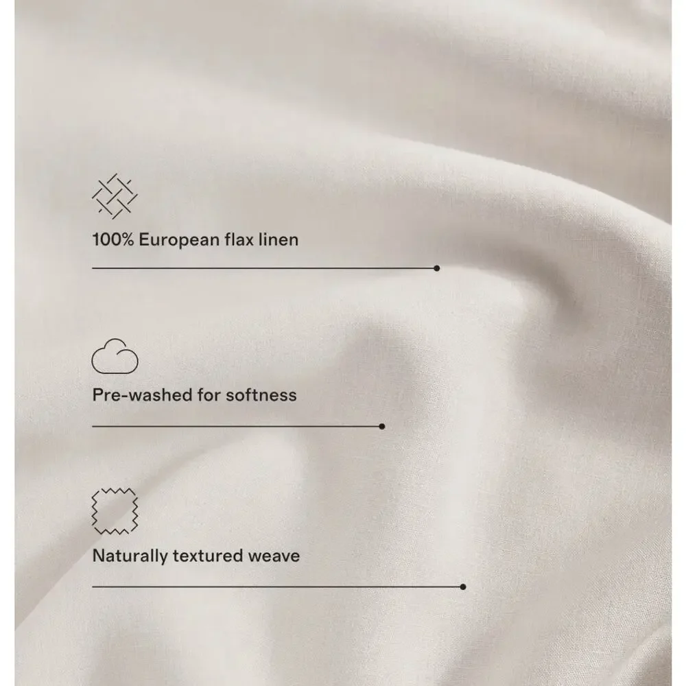 NEW Quince QUEEN European Linen Sheet Set 4 Pc LATTE $224